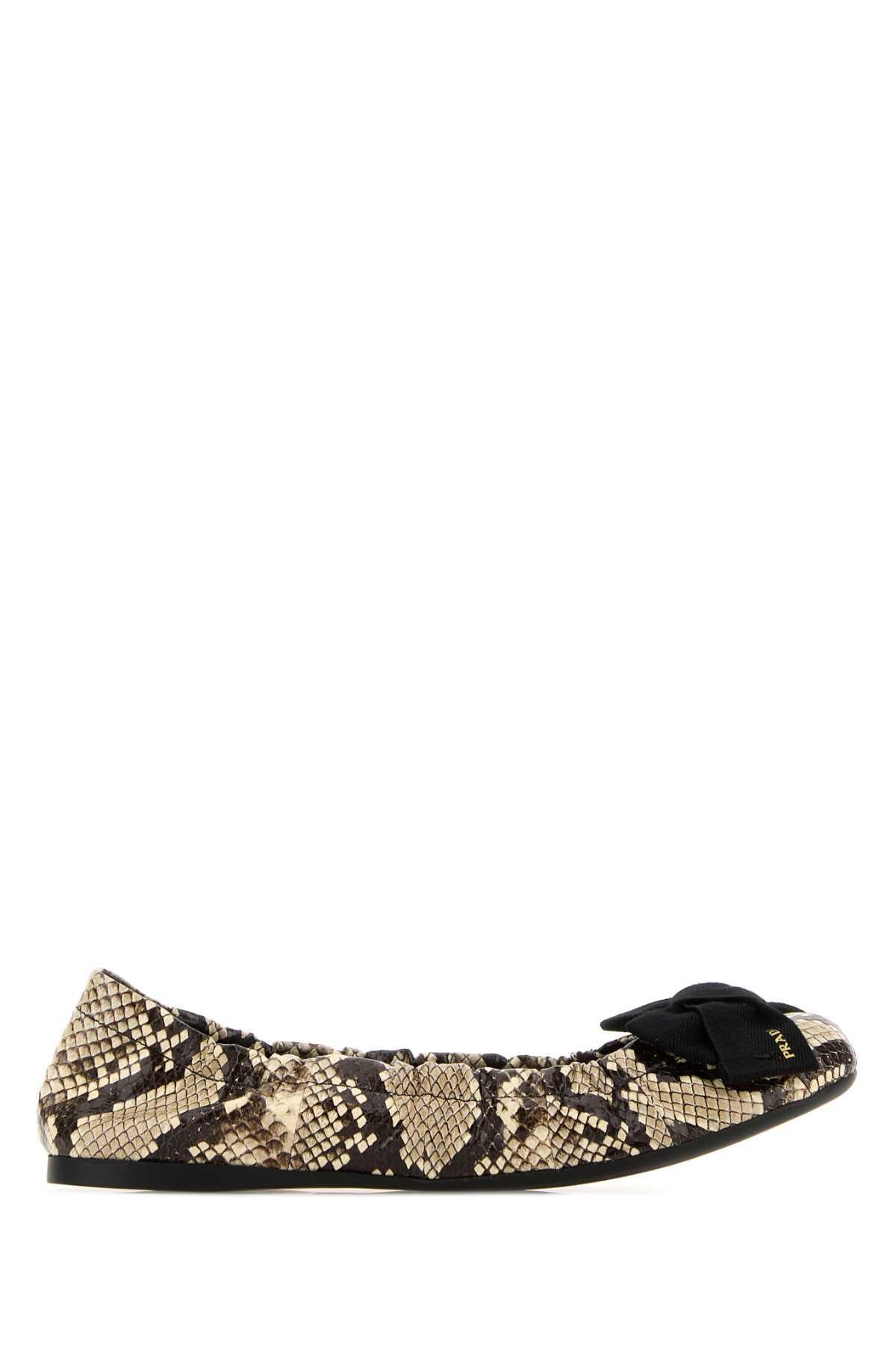 PRADA Black Leather Flat Shoes for Women