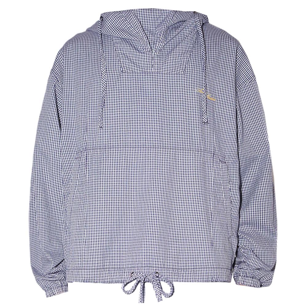 Acne Studios Logo Embroidered Check Anorak Jacket Hoodie Mens