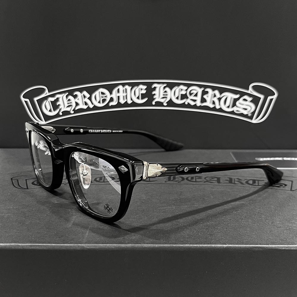 Chrome Hearts Baggins Asian Fit Black Plate Silver Eyeglasses
