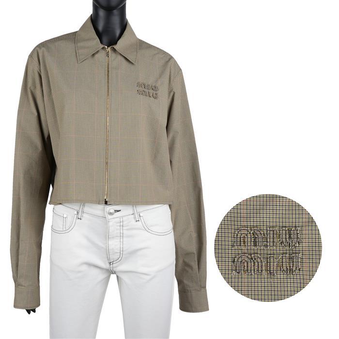 Miu Miu Technical Check Zip-Up Shirt MK1905 16MO F0393