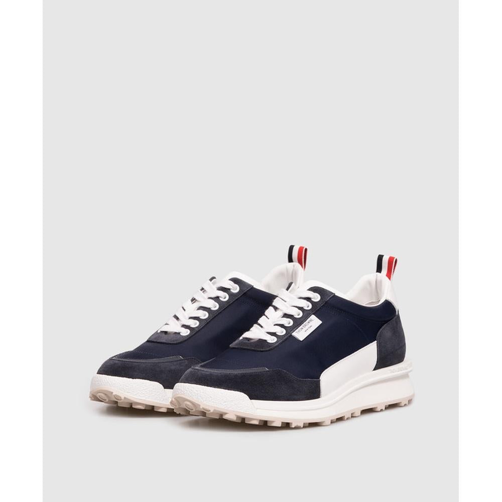 THOM BROWNE Alumni Men’s Low-Top Sneakers Navy Leather