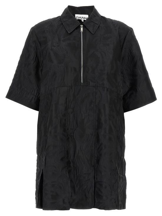 GANNI Short Dress Women’s Mini Dress F9623099 BLACK DOM