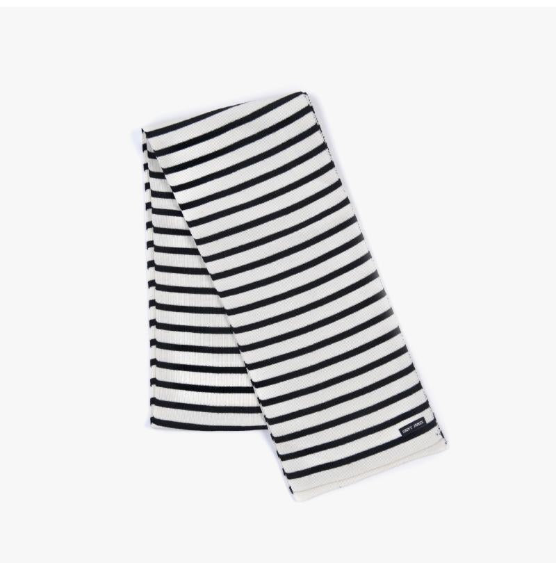 Saint James Unisex DOUAI Stripe Scarf ECUME NAVY