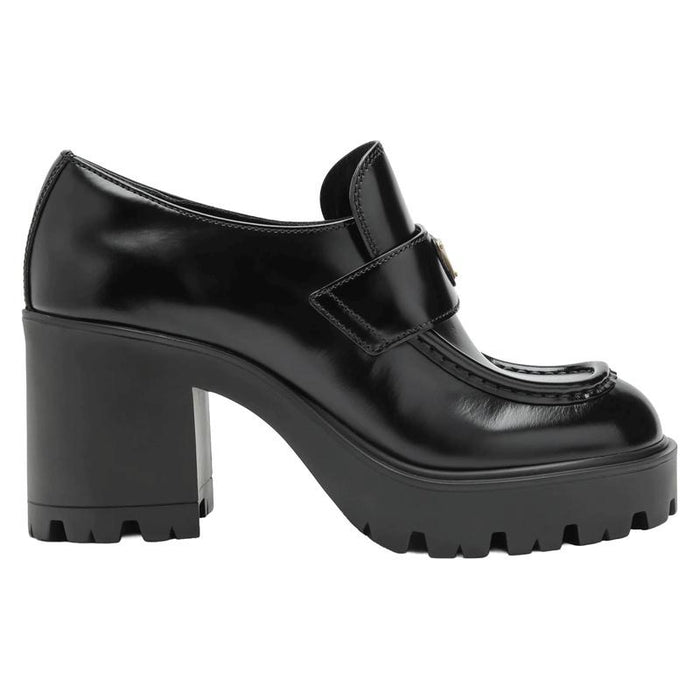 PRADA Brushed Leather Women’s Loafers Black
