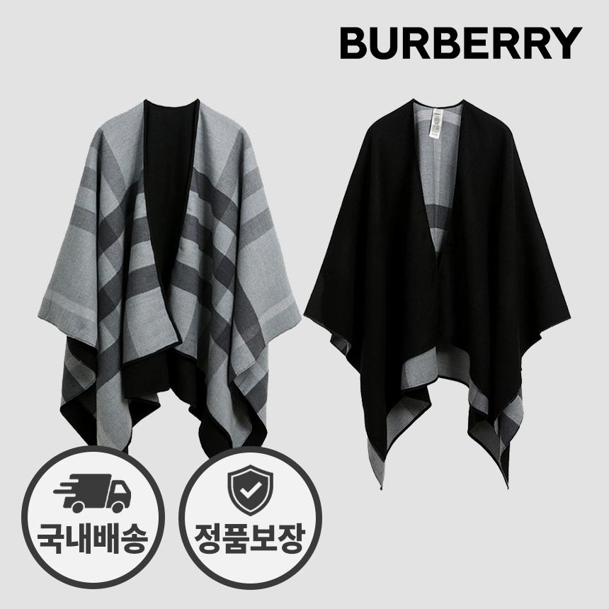 BURBERRY Reversible Black Poncho Cape Jacket