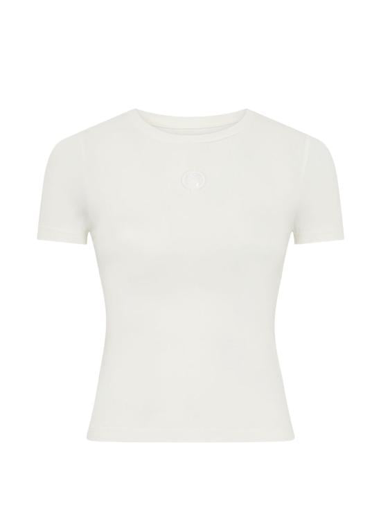 Marine Serre White Short Sleeve T-Shirt WTT012 ACJER 0115