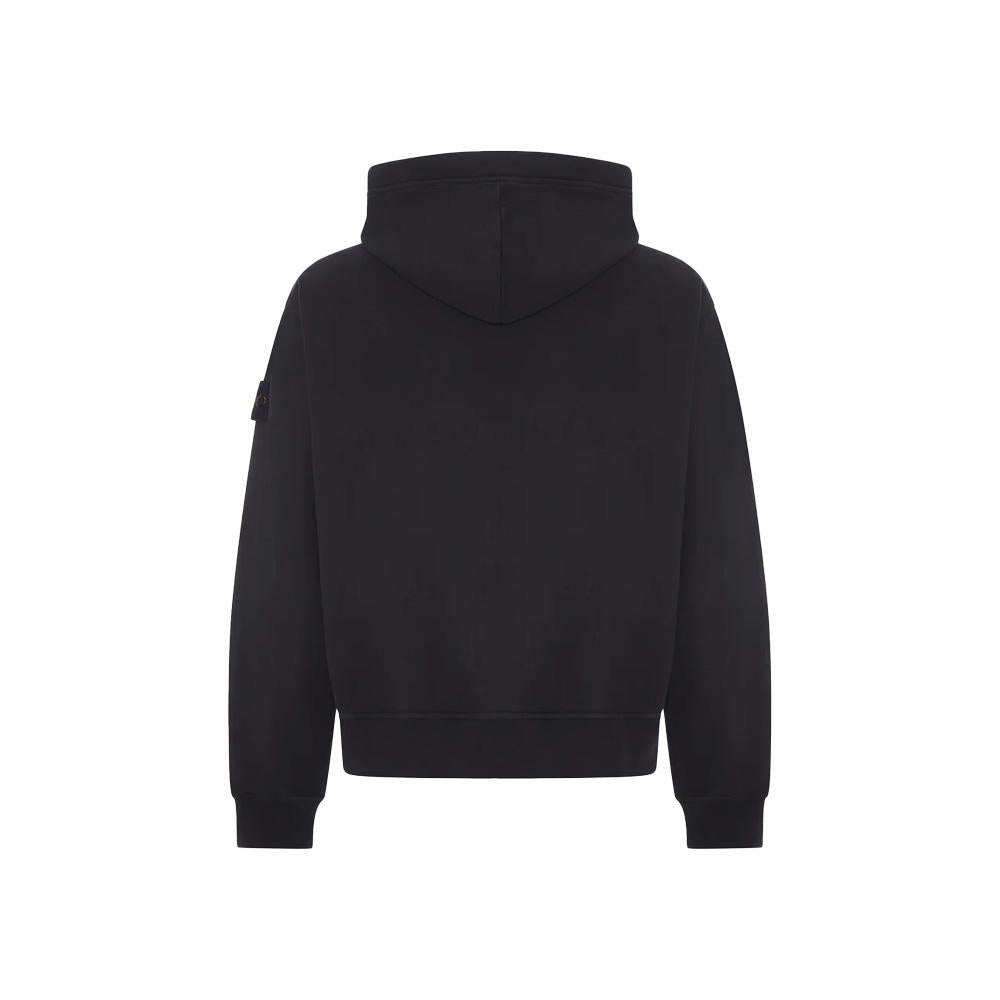 STONE ISLAND Black Cotton Hoodie for Men