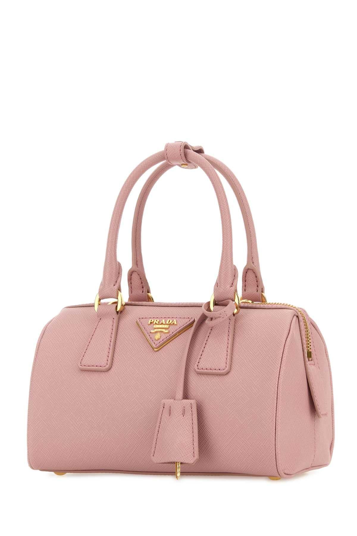 PRADA Black Leather Structured Tote Bag
