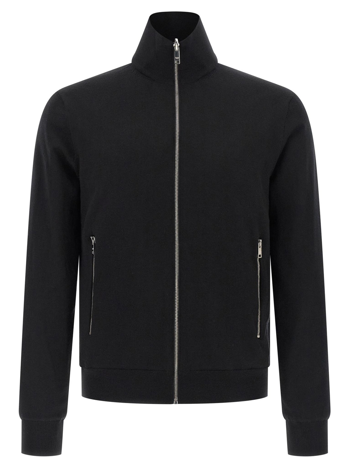 PRADA Black Wool Knit Zip Jacket