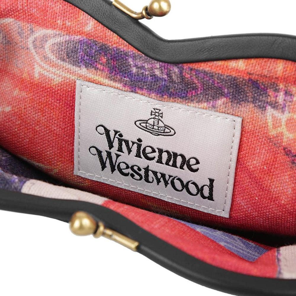 Vivienne Westwood Heart Frame Shoulder Bag Black Leather