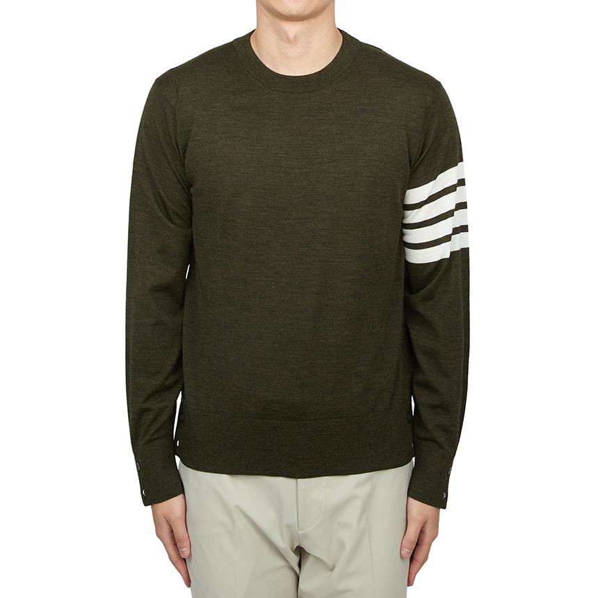 THOM BROWNE Men’s Wool Crewneck Knit Sweater MKA002A Y1014 322