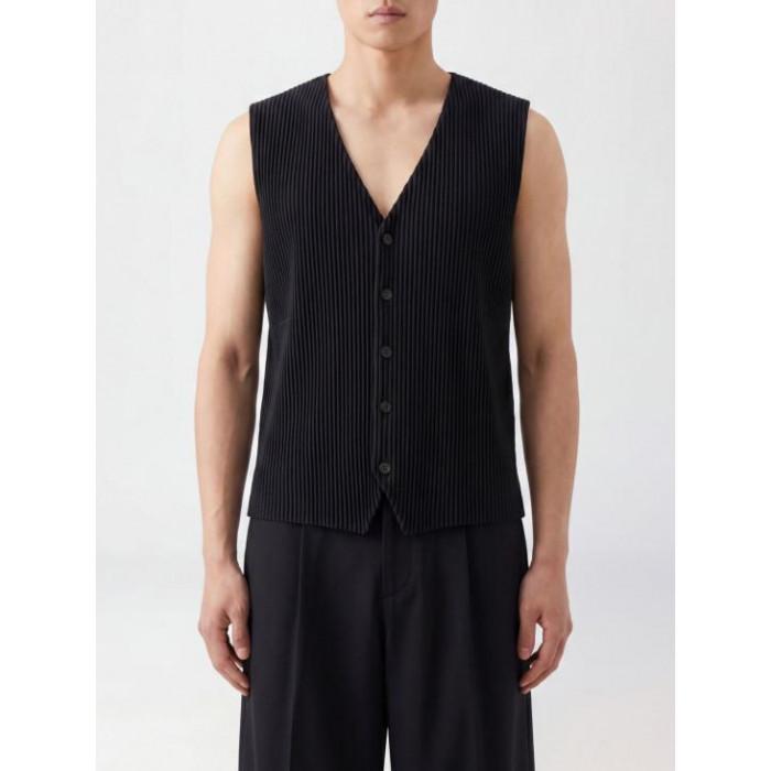 Issey Miyake Homme Plisse Men's Pleated Button-Front Vest HP67JE511 15