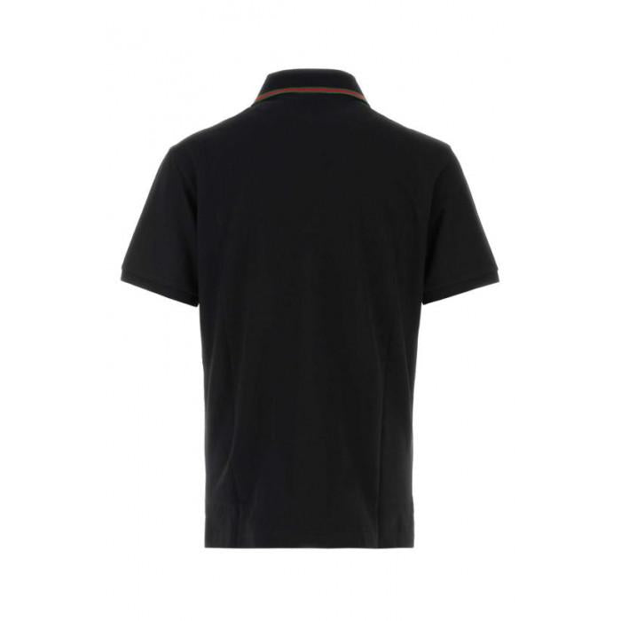 GUCCI Cotton Piqué Polo Shirt Black Men’s Tee