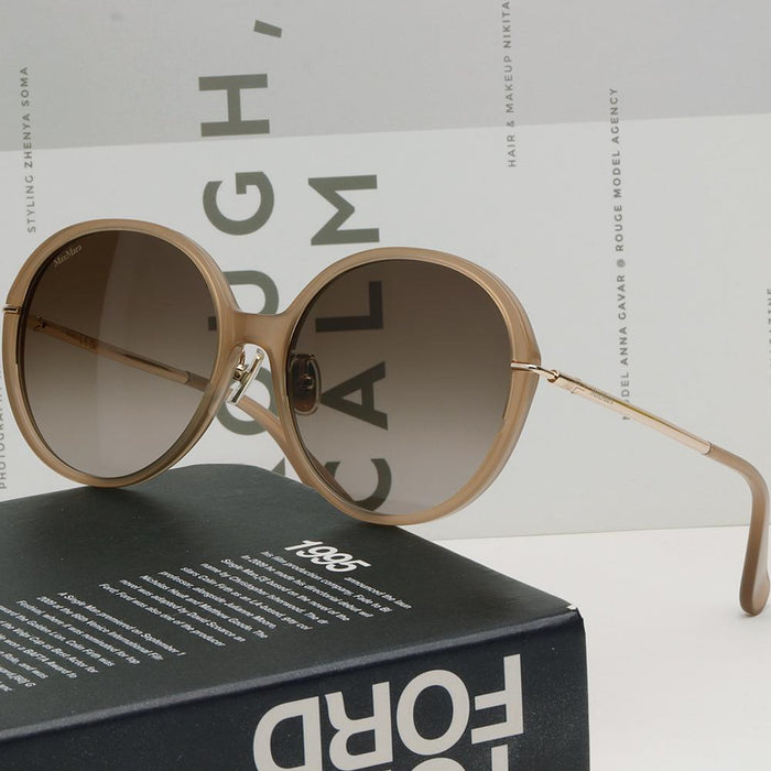 Max Mara Round Acetate Oversized Asian Fit Sunglasses Unisex MM0111K 57F