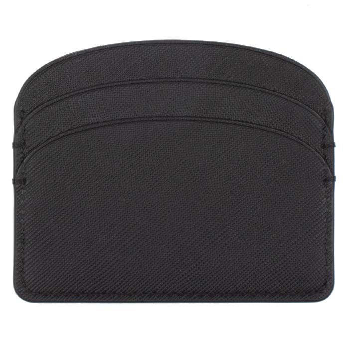 A.P.C. Demi-Lune Leather Card Holder Black Unisex