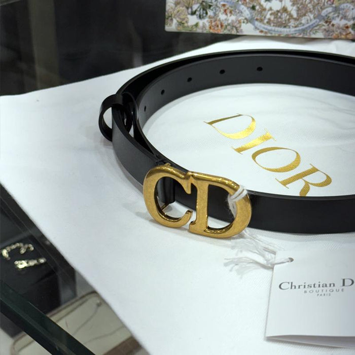 DIOR Saddle 20mm Ultra Smooth Calfskin Leather Belt Black