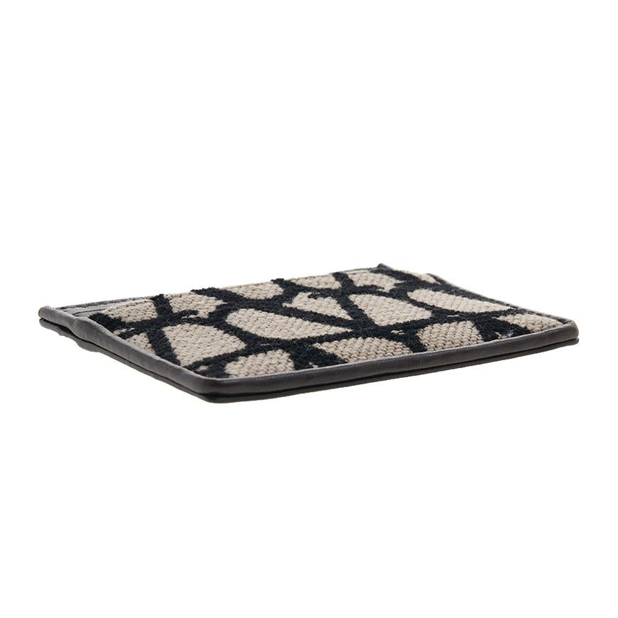 VALENTINO Garavani Toile Iconographe Men's Leather Card Holder
