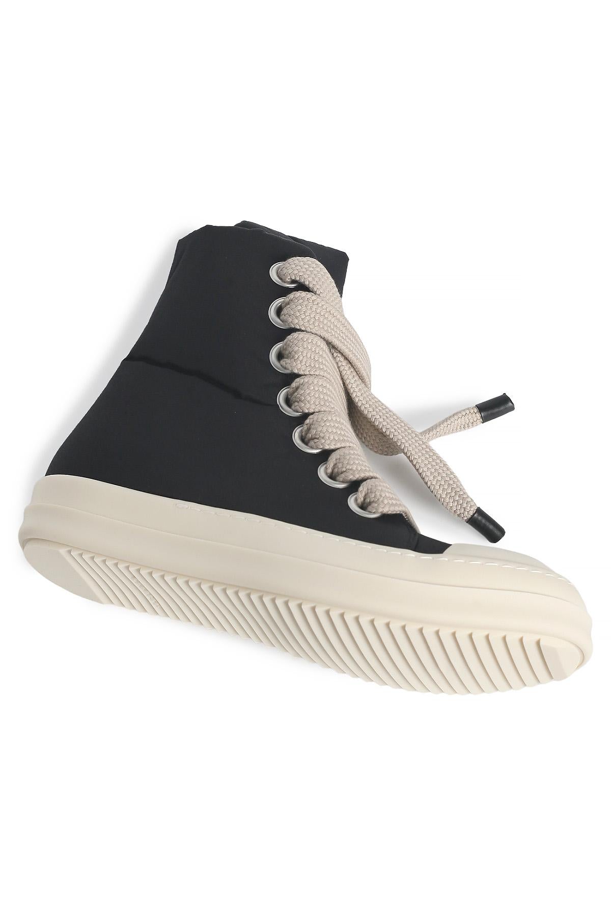 Rick Owens DRKSHDW Jumbo Lace Puffer Sneakers Black Milk High-Top
