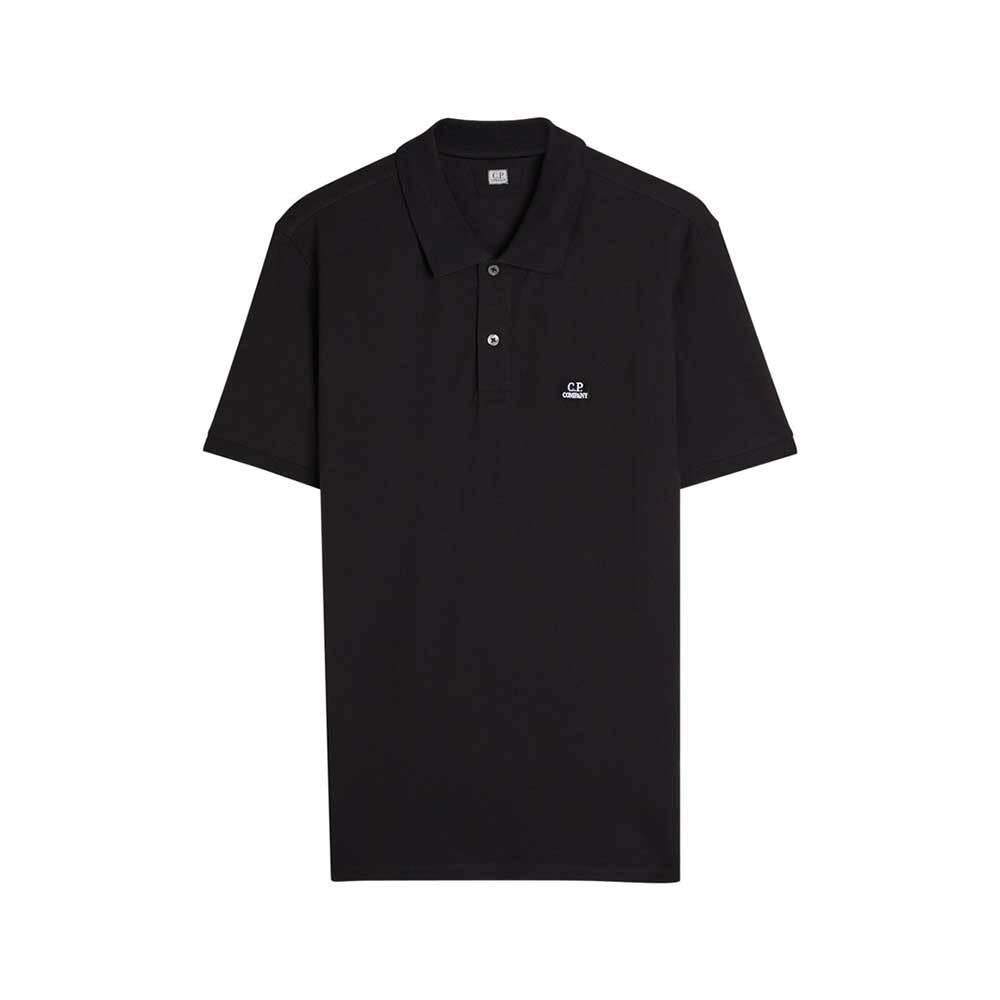 CP Company Jersey Short Sleeve Polo Shirt Black Men