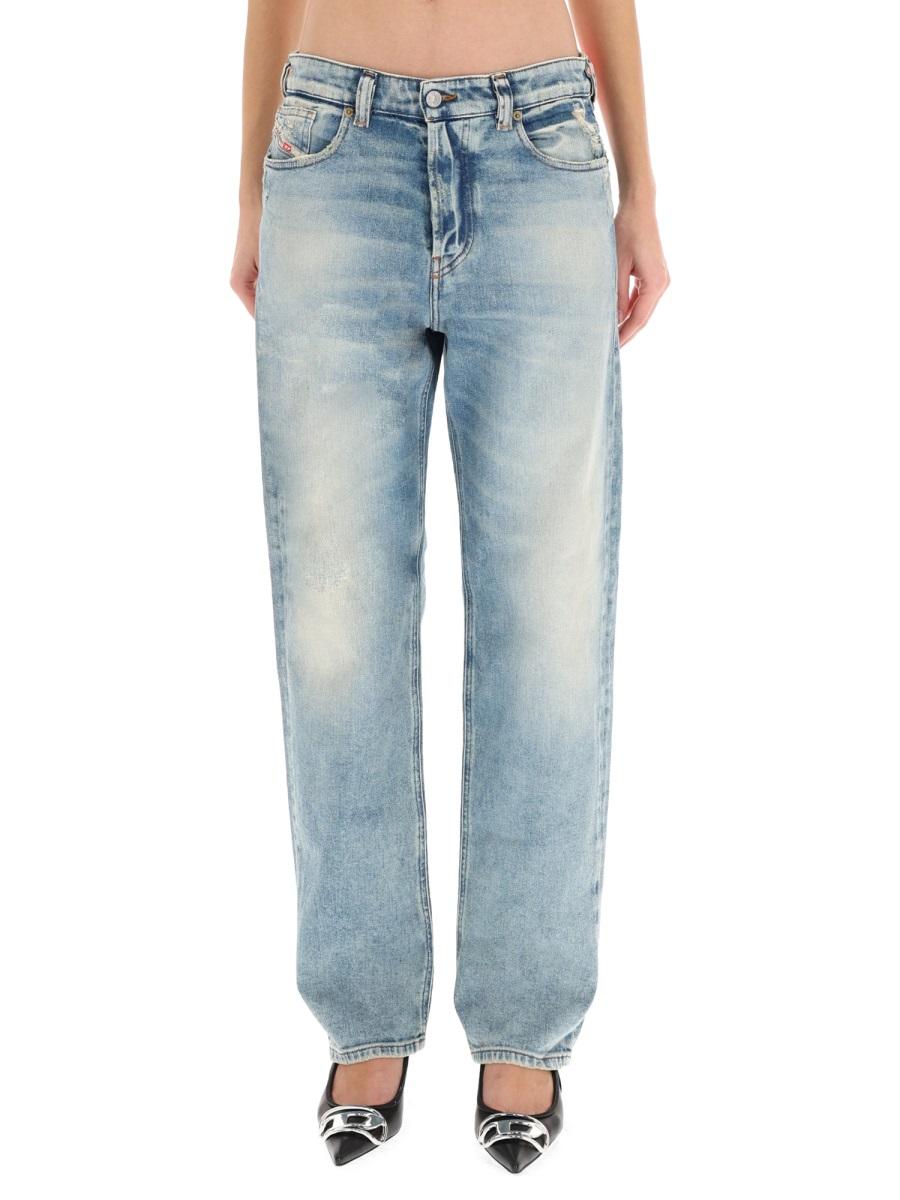DIESEL Blue Mid-Rise Straight Leg Denim Jeans for Women