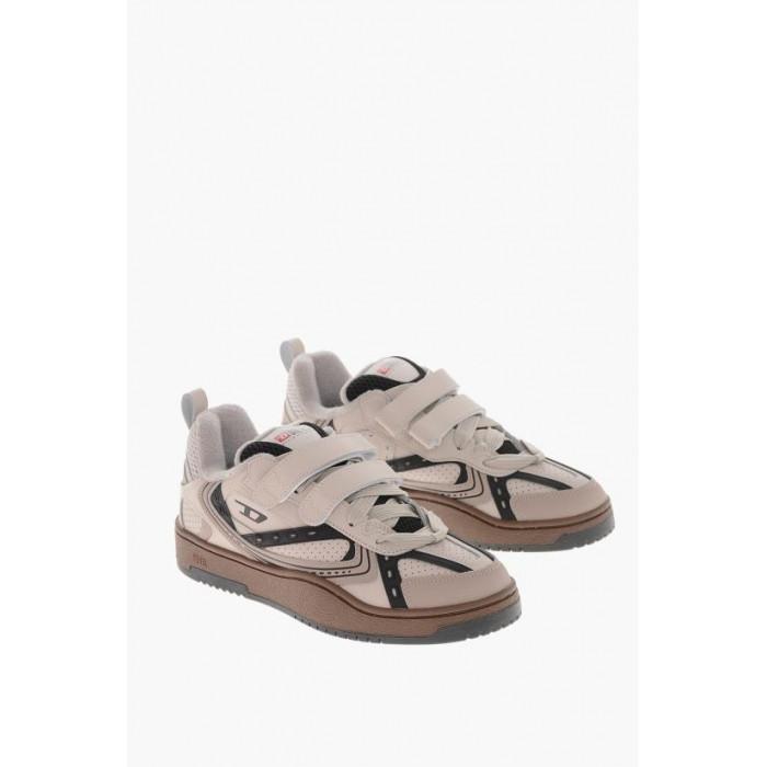 DIESEL White Leather Low-Top Sneakers Y03407 P6904 H4065