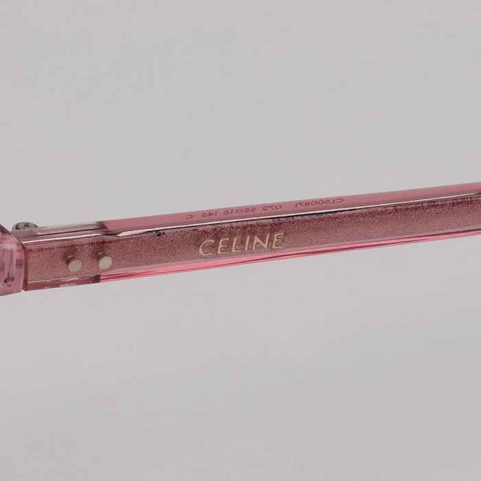 CELINE Transparent Pink Thin Square Acetate Eyeglass Frames Unisex CL50087I 072
