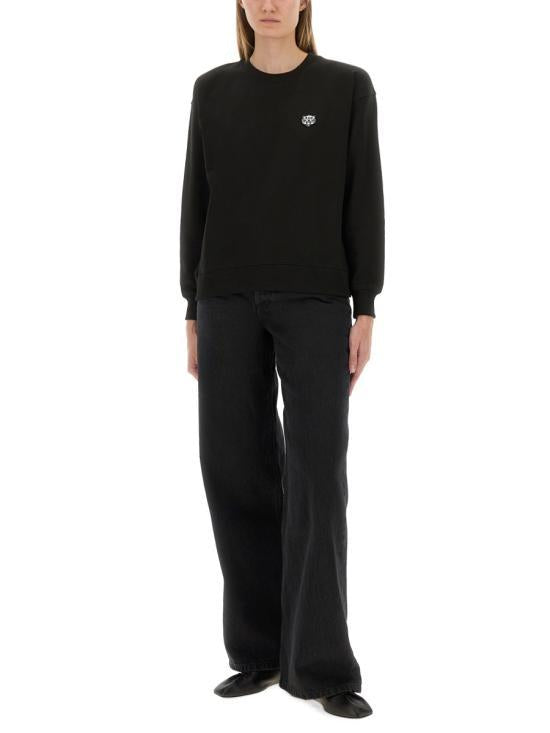 KENZO Long Sleeve Sweatshirt Women’s Top FF62SW2524MF99J BLACK DOM