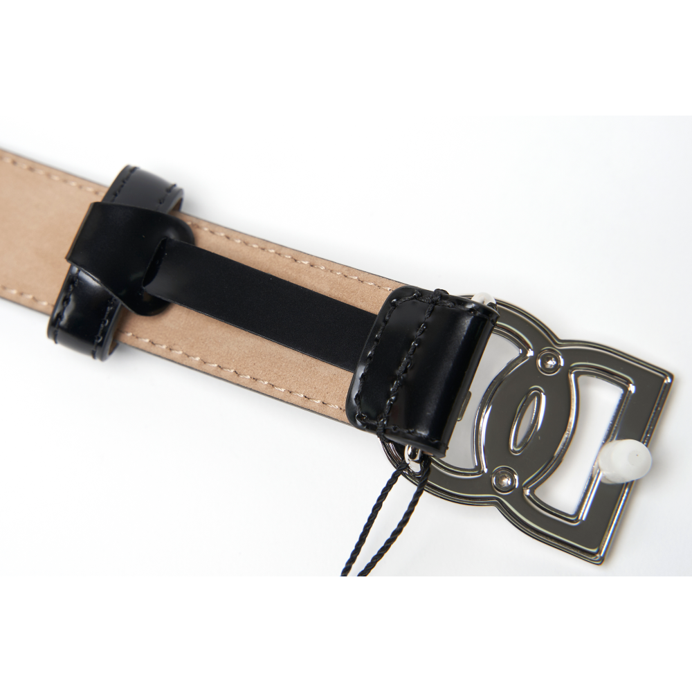 Dolce&Gabbana DG Logo Women’s Belt Gold/Silver-Tone Leather Belt