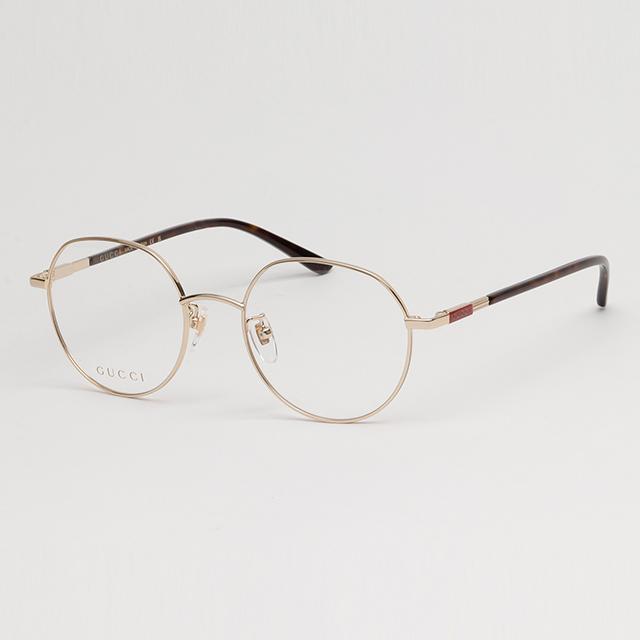 GUCCI Gold Metal Round Eyeglass Frames