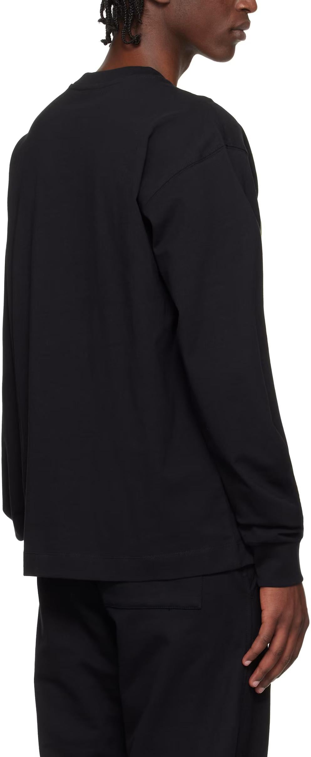 Dries Van Noten Black HEGRAD Embroidered Print Long Sleeve T-Shirt