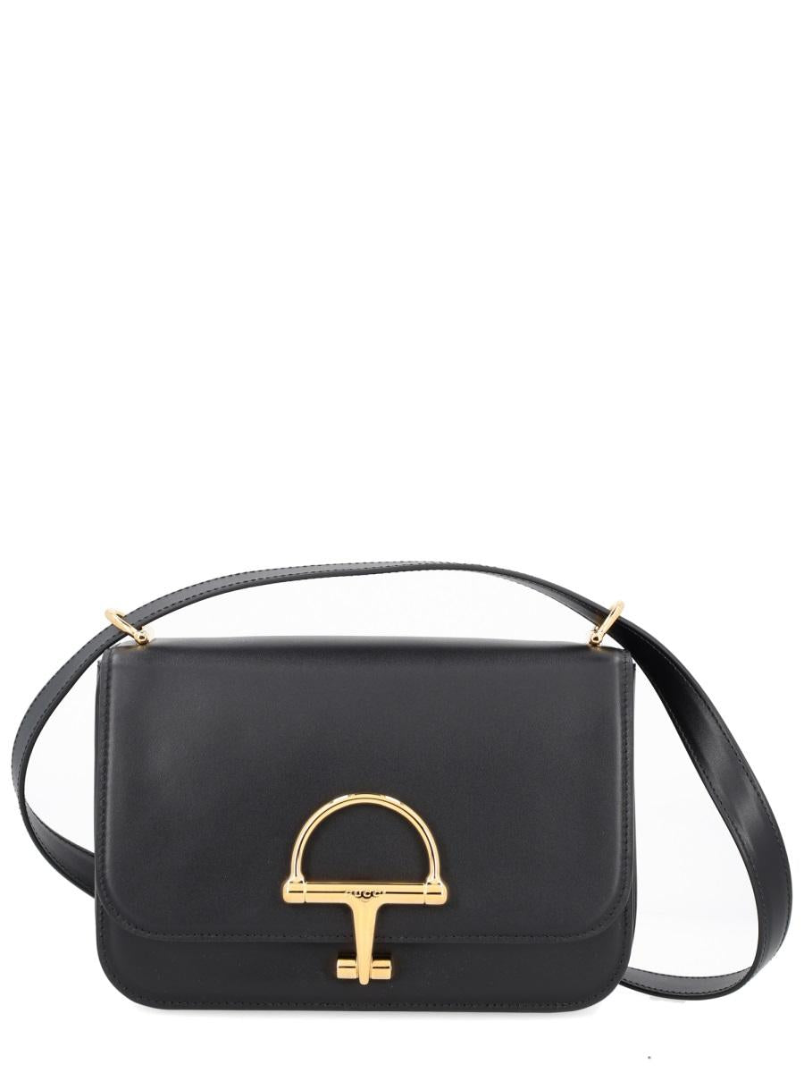 GUCCI Black Leather Shoulder Bag