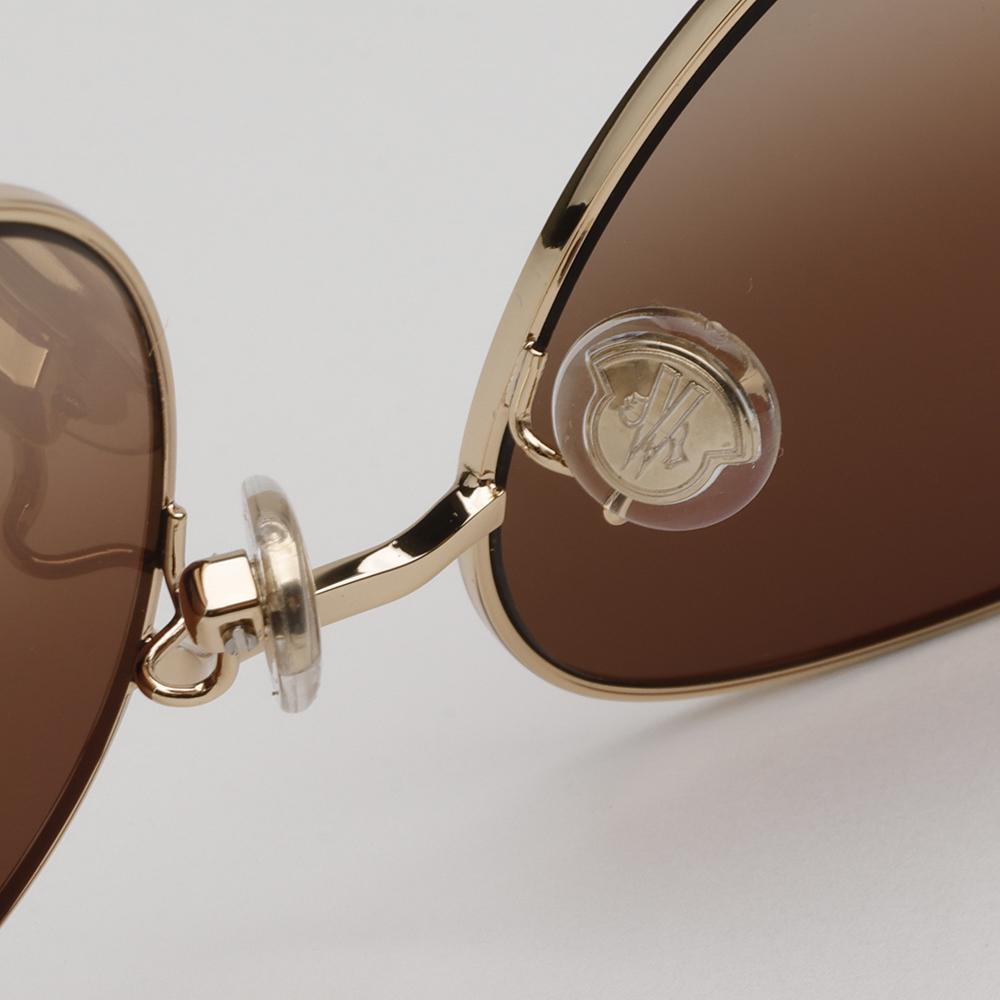 Moncler Retro Round Metal Sunglasses Gold Brown Gradient Lens