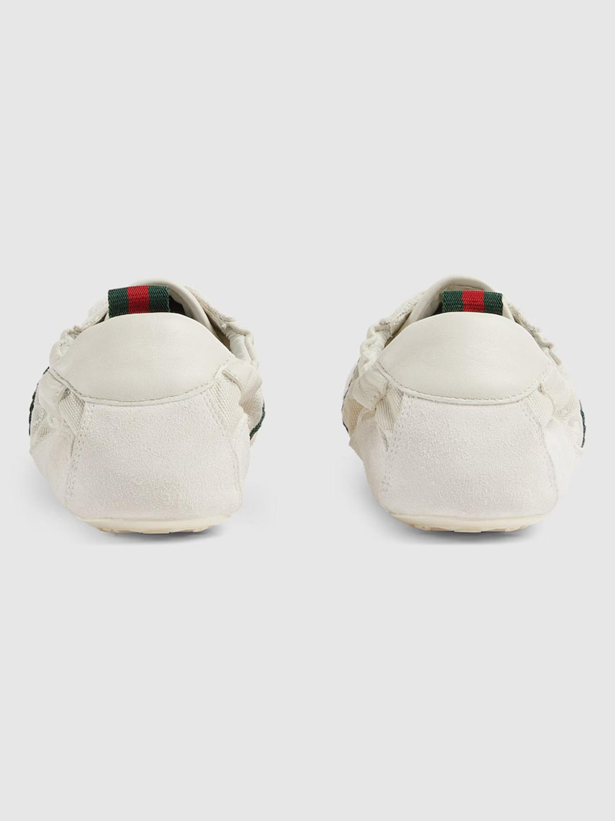 GUCCI White Leather Low-Top Sneakers