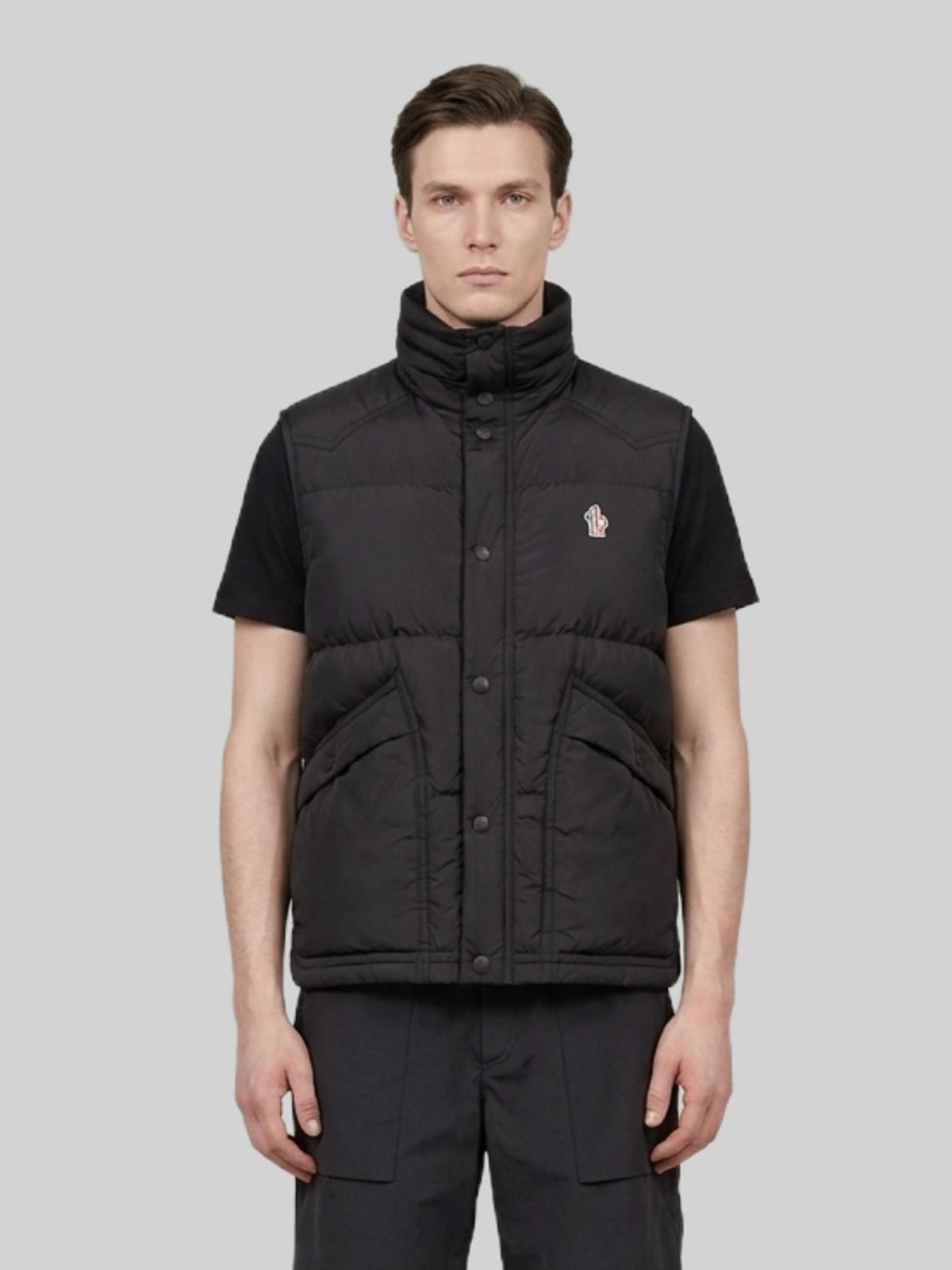 Moncler Black Quilted Down Puffer Vest Men's Outerwear