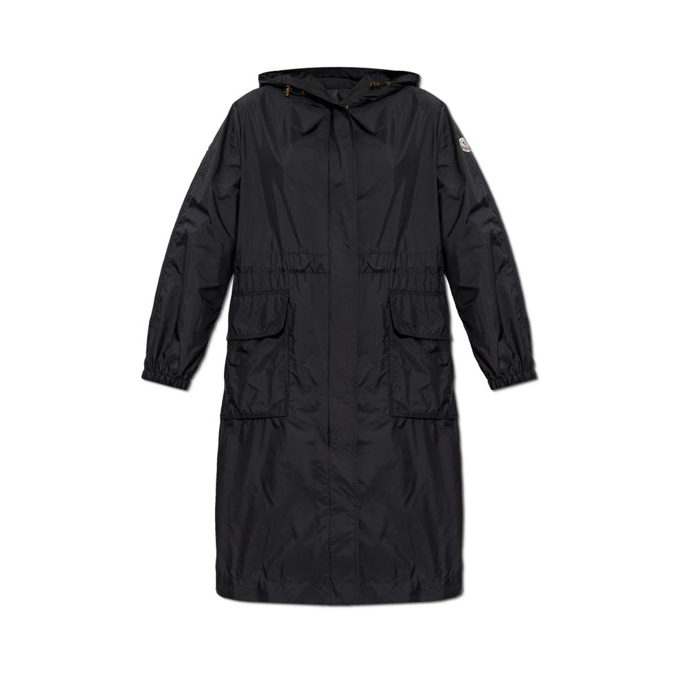 Moncler Black HIENGOS Logo Patch Long Hooded Jacket 1C000 20 53A5E 999