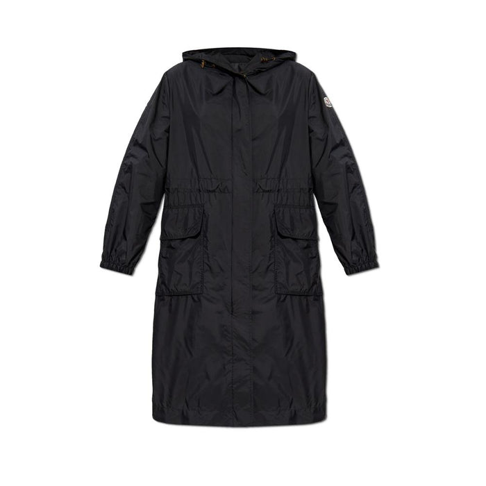 Moncler Black HIENGOS Logo Patch Long Hooded Jacket 1C000 20 53A5E 999