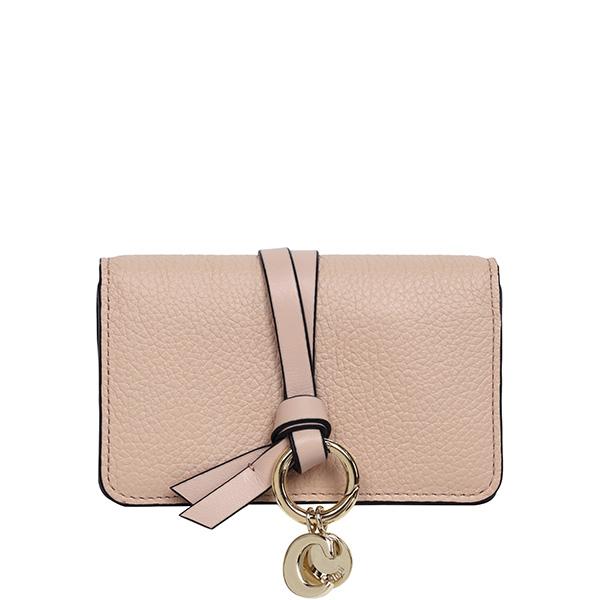 Chloe Cement Pink Alphabet Leather Card Holder Wallet CHC21 WP015 F57