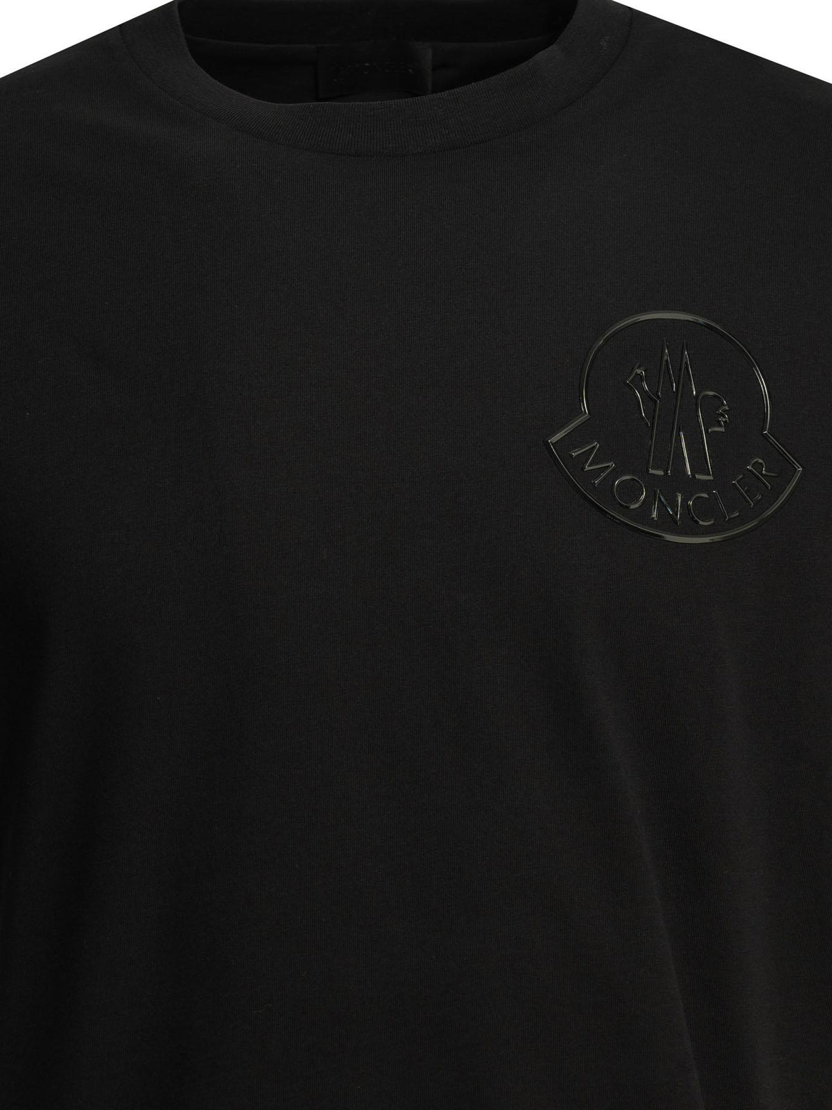 Moncler Black Cotton Short Sleeve T-Shirt for Men