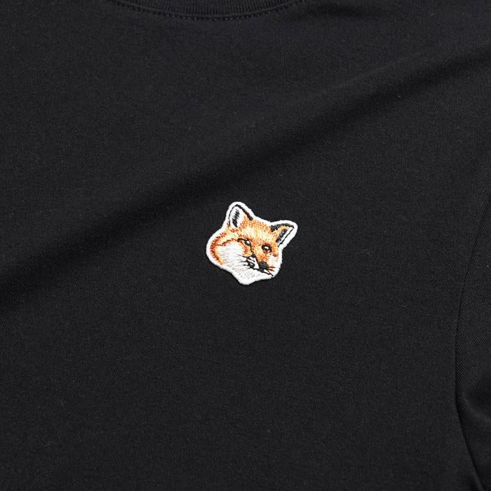 Maison Kitsune Fox Head Logo Black Short Sleeve T-Shirt Women