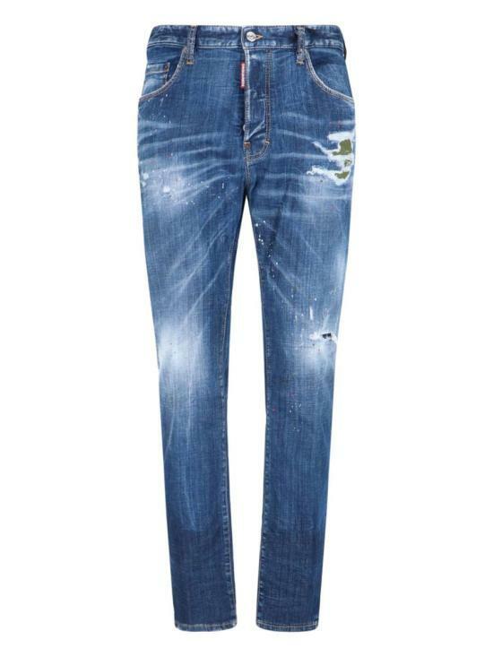 Dsquared2 Dark Broken Knee Wash Denim Jeans for Men S74LB1646 S30342 470