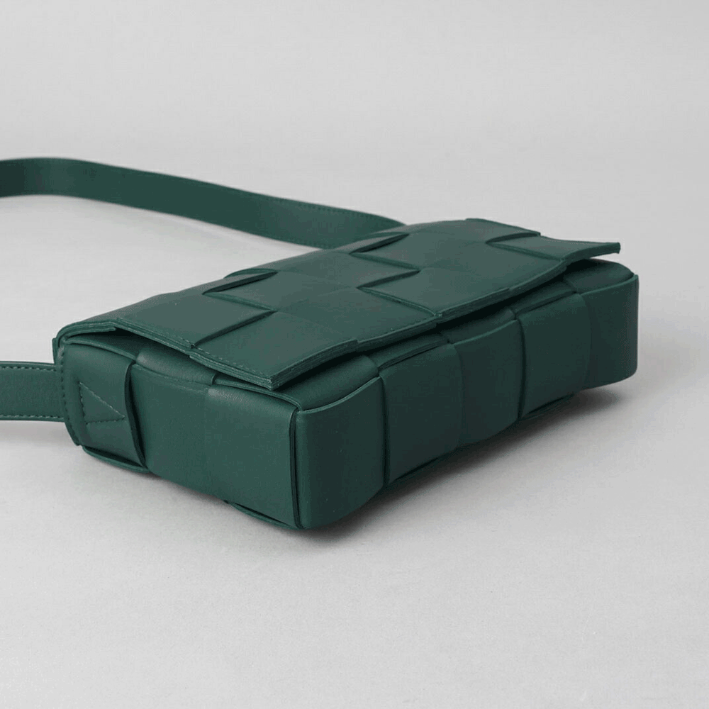 Bottega Veneta Cassette Crossbody Bag Green Leather Women’s
