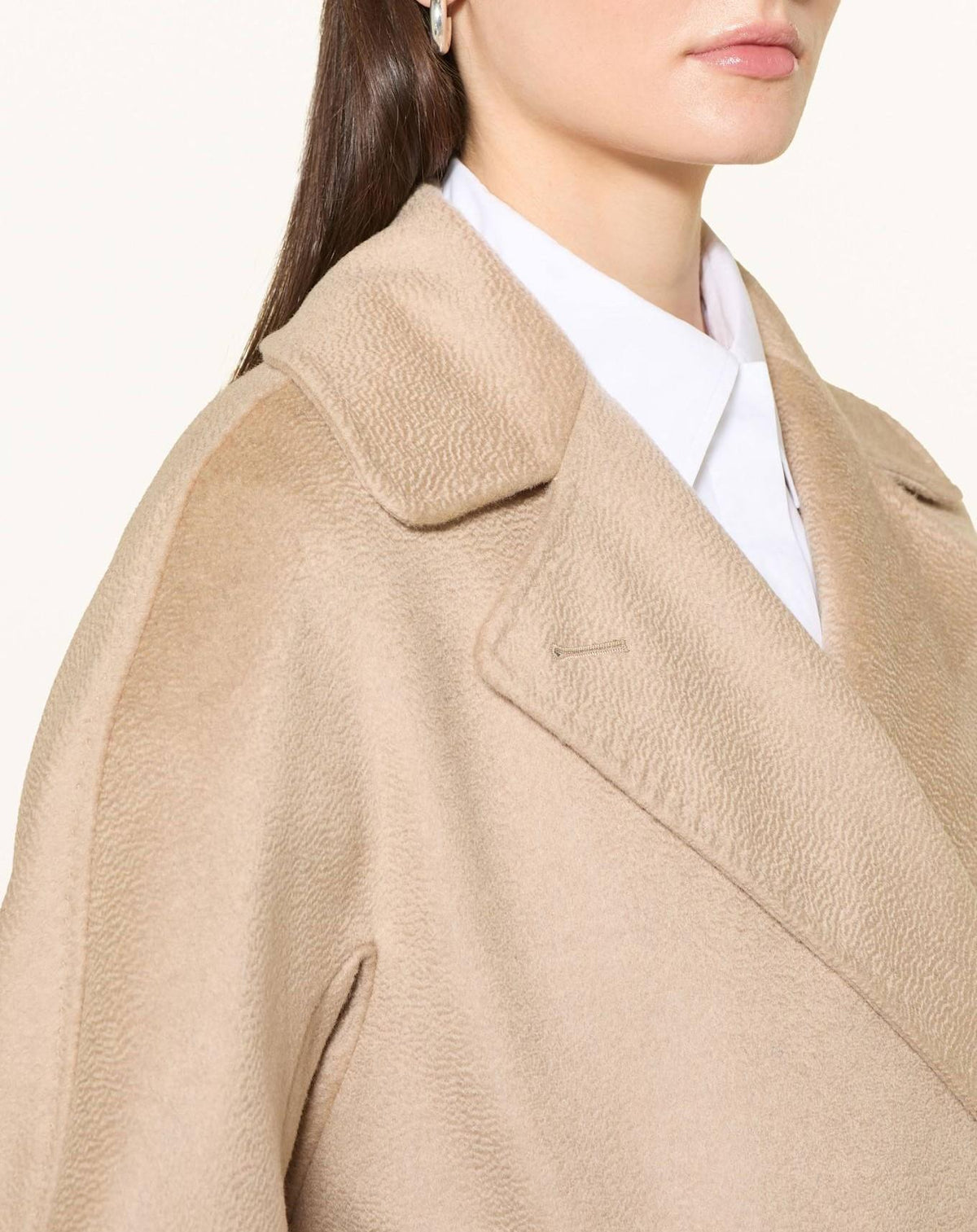 Max Mara Regina Virgin Wool Coat Mandorla Beige