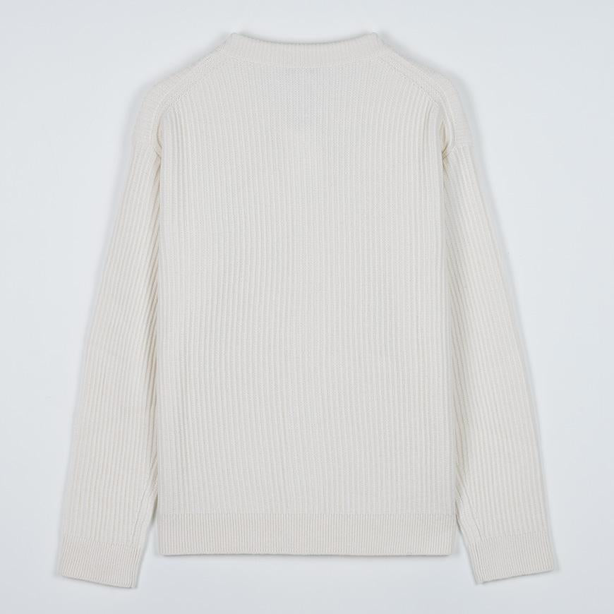 Maison Kitsune Men’s Fox Head Ribbed Cardigan Navy Wool PM00508 KT1149 P700