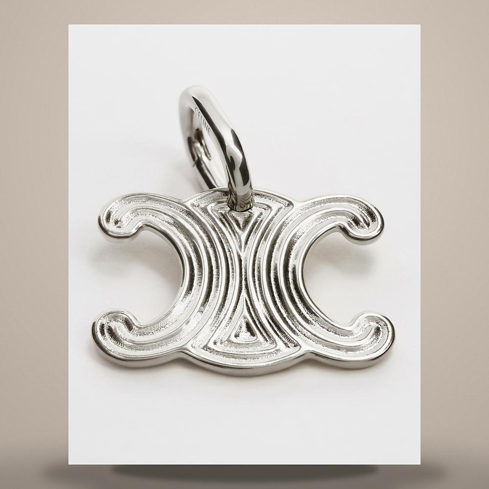 CELINE Alphabet Charm M Letter Rhodium-Finish Brass Silver Keyrin B10FB4V69 36SI