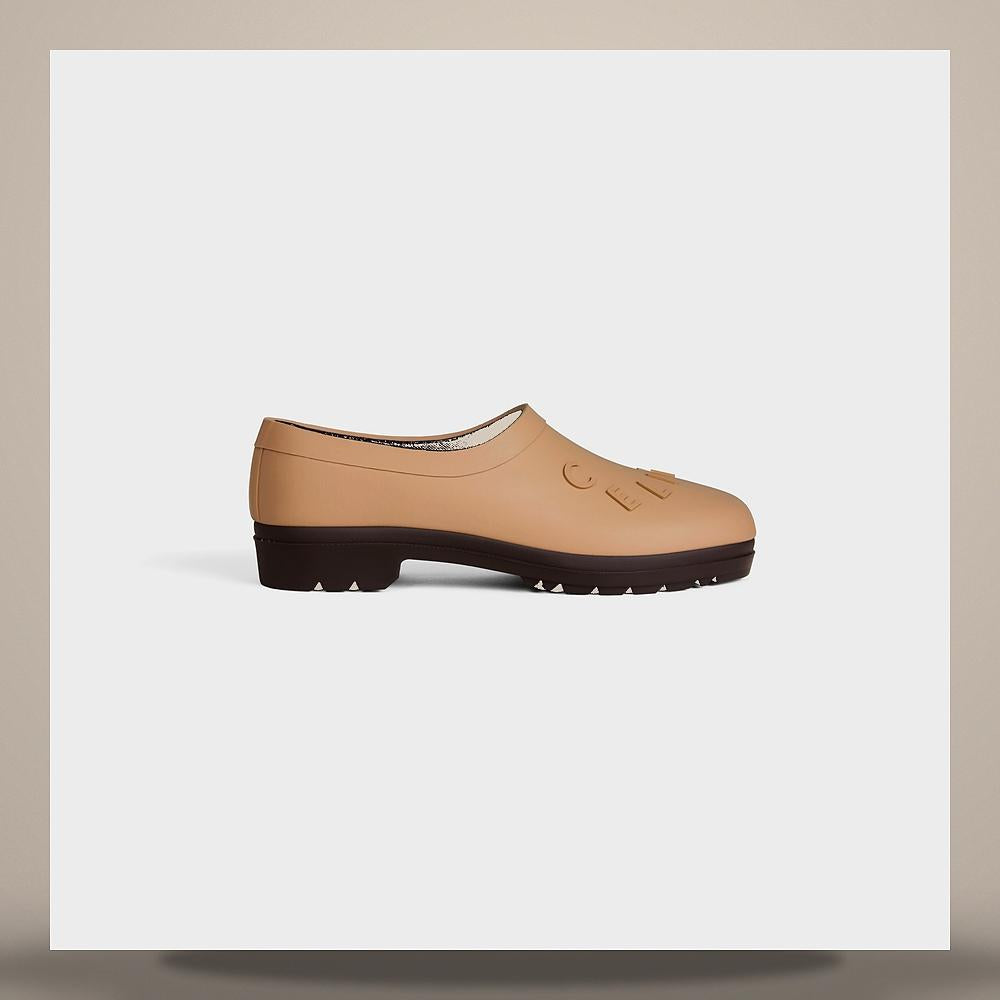 CELINE Garden Clog Natural Rubber Beige Dark Brown Loafers 367457035C 02CK