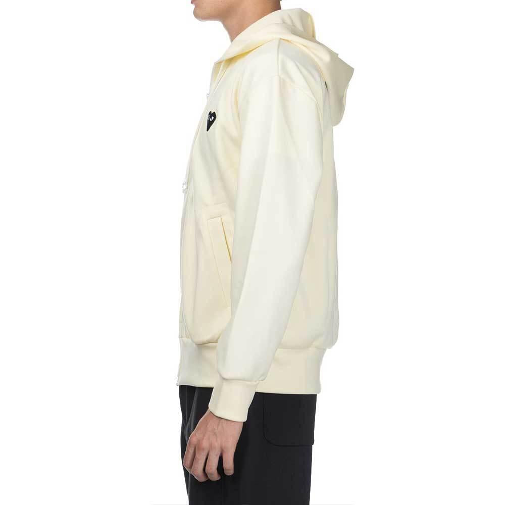 Comme des Garcons Ivory Zip-Up Hoodie Black Heart Unisex