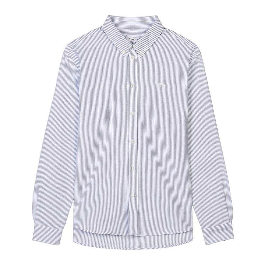 Maison Kitsune Men’s Profile Stripe Long Sleeve Shirt QM00411 WC5098 0491