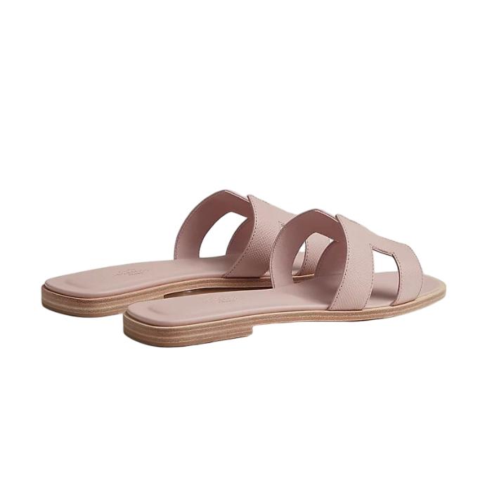 HERMES Oran Leather Slide Sandals for Women