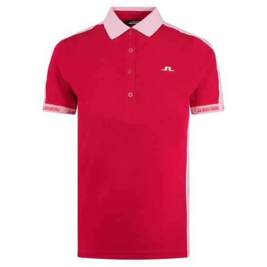 J LINDEBERG Short Sleeve Polo Shirt Women’s Cotton Blen GWJT12494Q113 AZALEA DOM