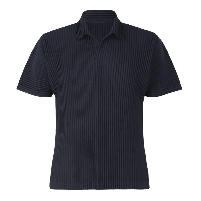 Issey Miyake Homme Plisse Pleated Basic Collared T-Shirt JM330